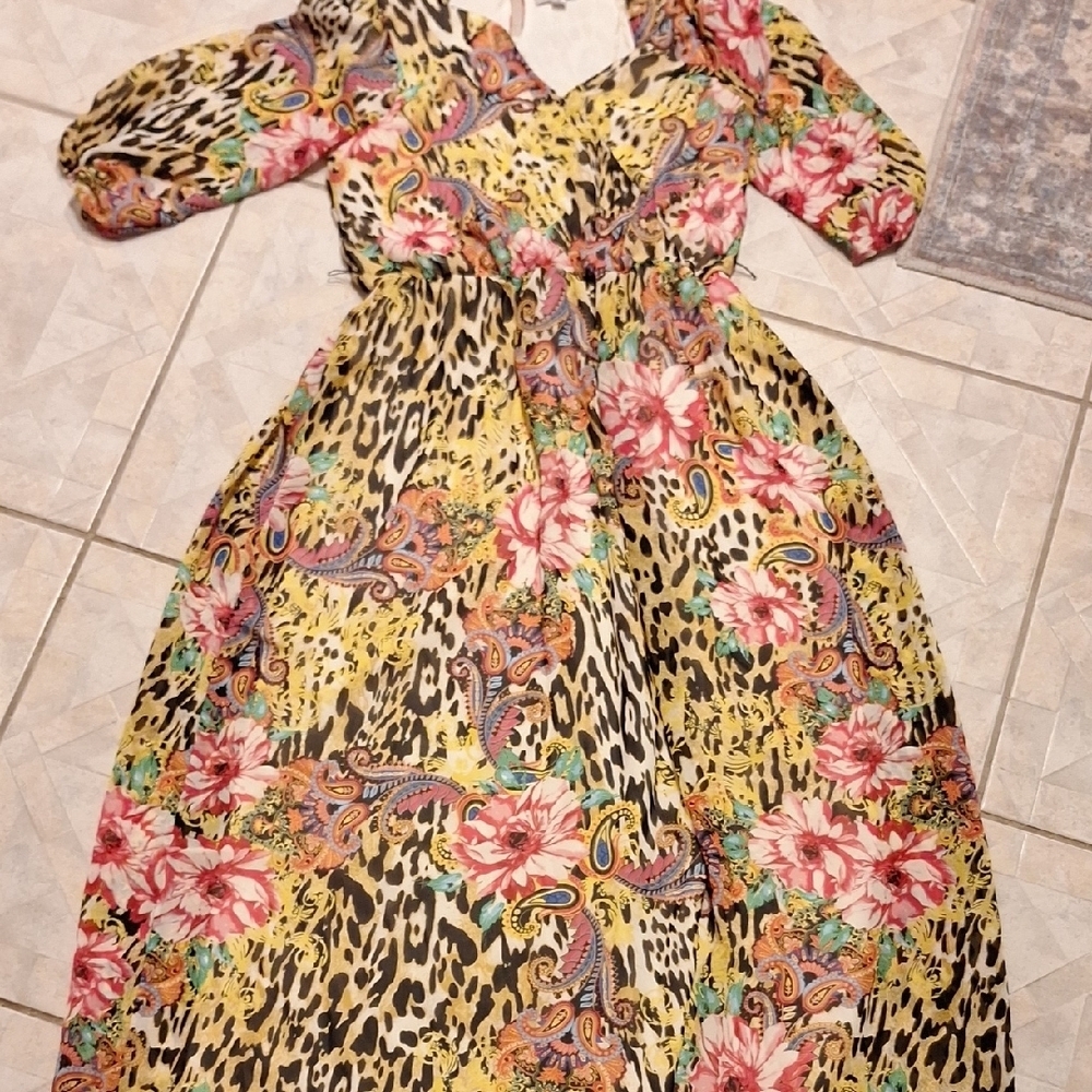 y Shelby & Palmer Midi Lined 3/4 Sleeve Pretty Dress Size 16